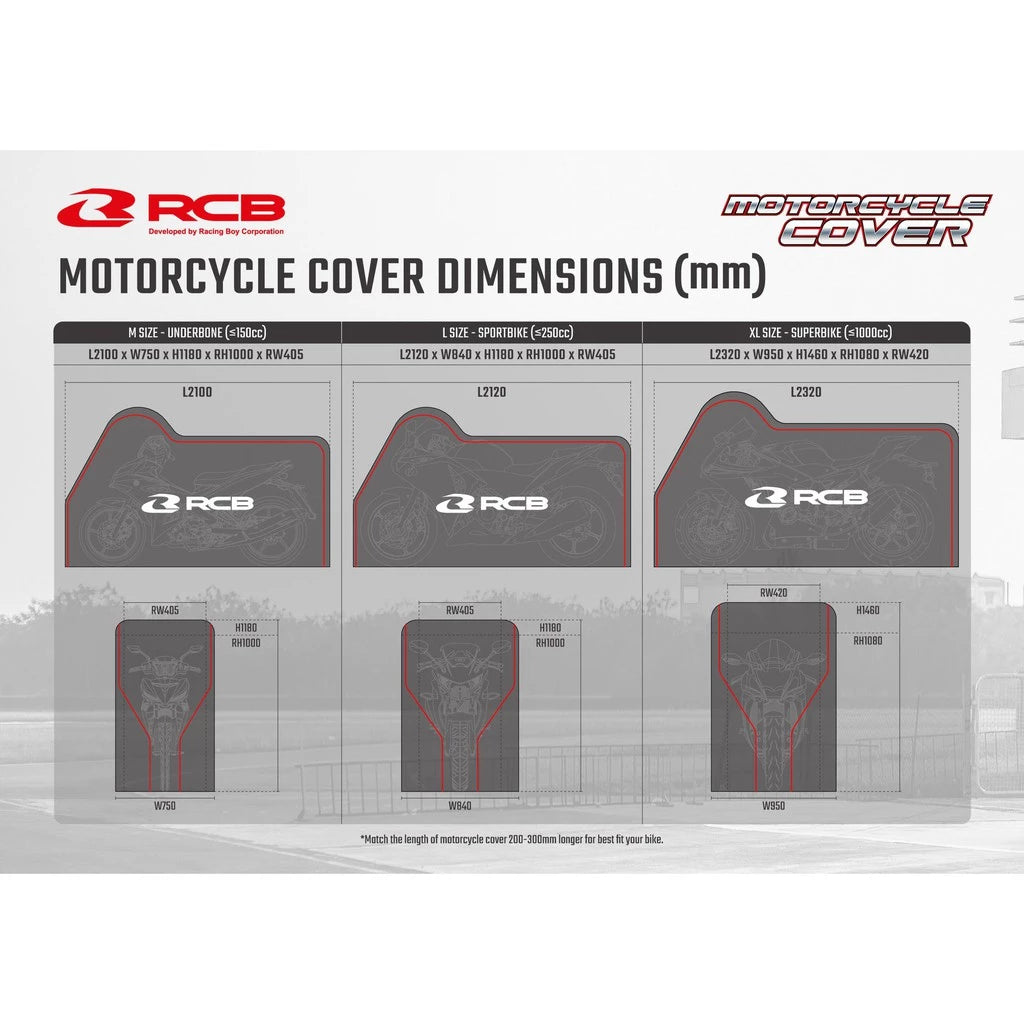RCB MOTOR COVER E SERIES - M (2100MM*750MM*1180MM) | Part 01MC004Z