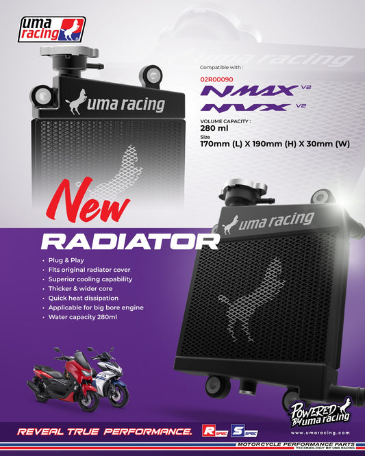 UMA RACING - RADIATOR NMAX-V2 / NVX-V2 280ML | Part 02R00090