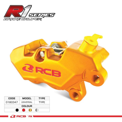 RCB BRAKE CALIPER 4 PISTON R1 SERIES (RH) - GL | Part 01BC047G