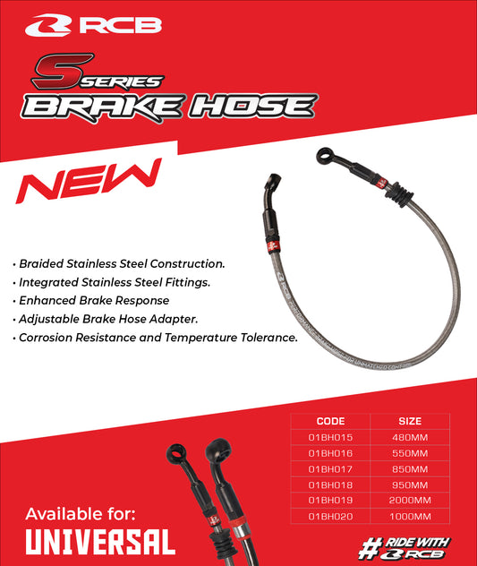 RCB BRAKE HOSE S SERIES 950MM - TITANIUM | Part 01BH018T