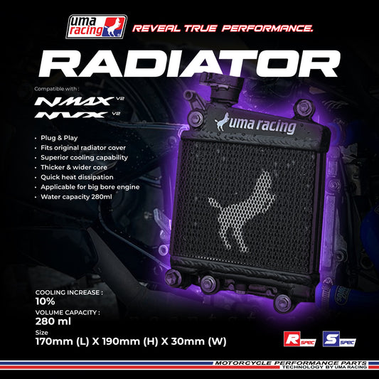 UMA RACING - RADIATOR NMAX-V2 / NVX-V2 280ML | Part 02R00090