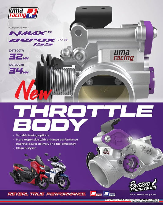 UMA RACING - NVX155-V2 THROTTLE BODY KIT - 34MM | Part 02TB0018